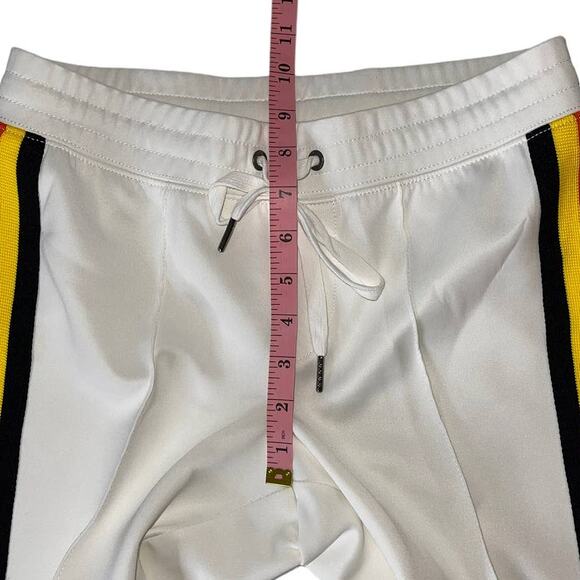 Pam & Gela Cropped Mid Rise White Track Pants Joggers Rainbow Stripes Small - Picture 11 of 14
